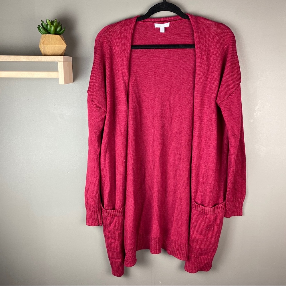 Abound cranberry‎ sweater cardigan size med